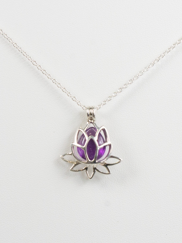 Coffret Collier Fleur de Lotus - 3 Pierres Interchangeables en Argent 925°°°