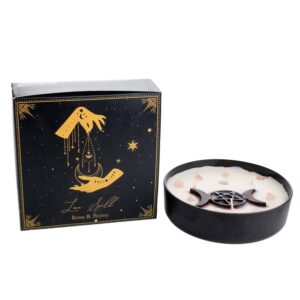 Bougie parfumée Esotérique Love Spell Décorée de quartz rose -Rose et Pivoine