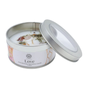 Bougie Amour – Quartz Rose & Rose | 70g – Magnétisée par mes soins