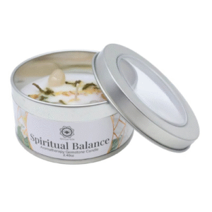 Bougie – Équilibre Spirituel | Cristal de Roche & Huile Essentielle de Jasmin | 70g – Magnétisée par mes soins