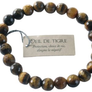 Bracelet Œil de Tigre Perles rondes facettées